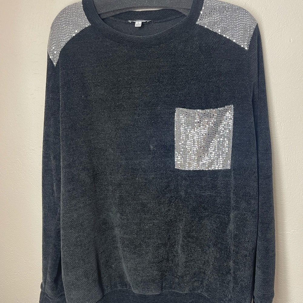 White Birch Pocket Sequin Shirt